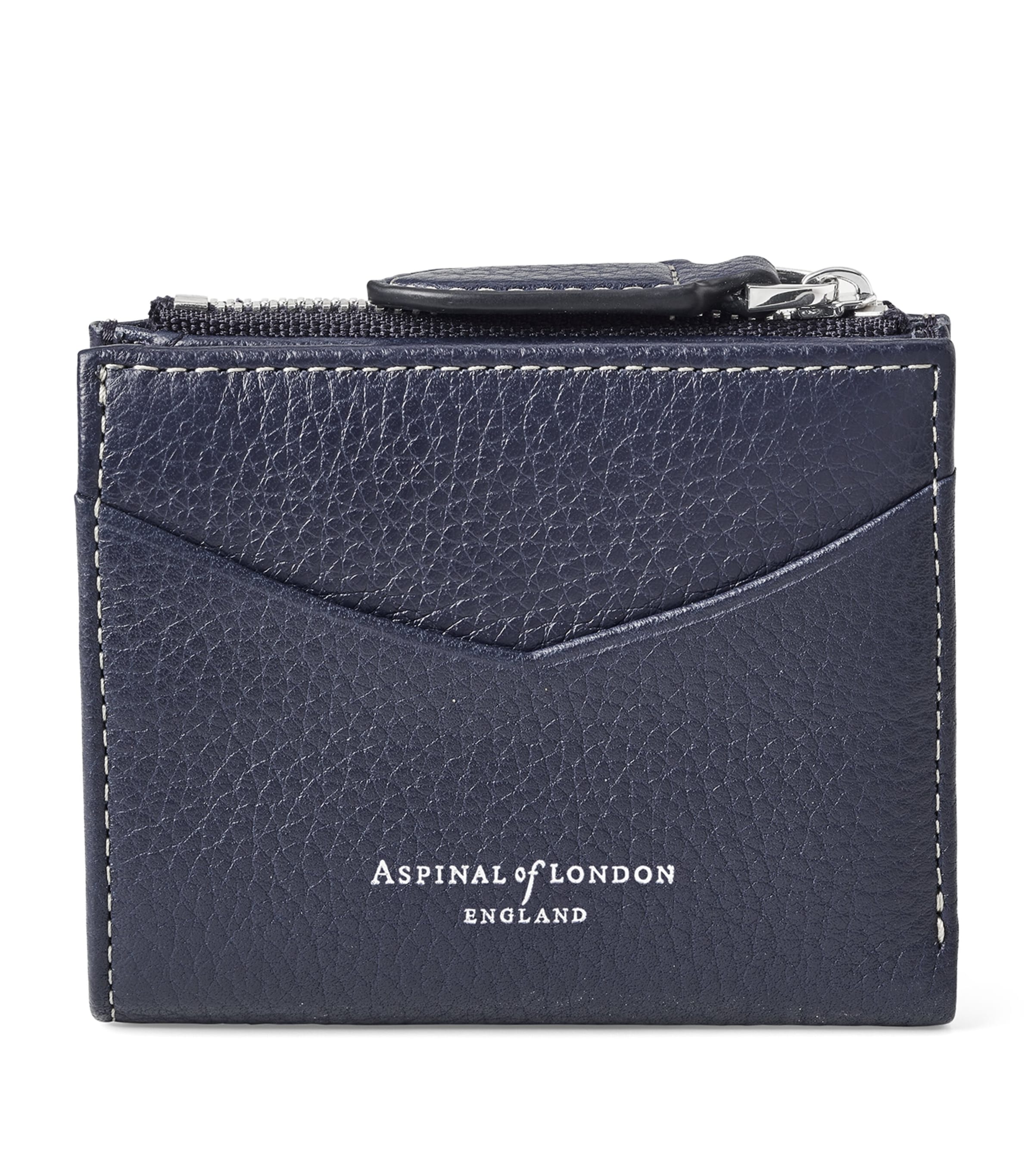 Aspinal Of London Navy Leather Hudson Pocket Wallet