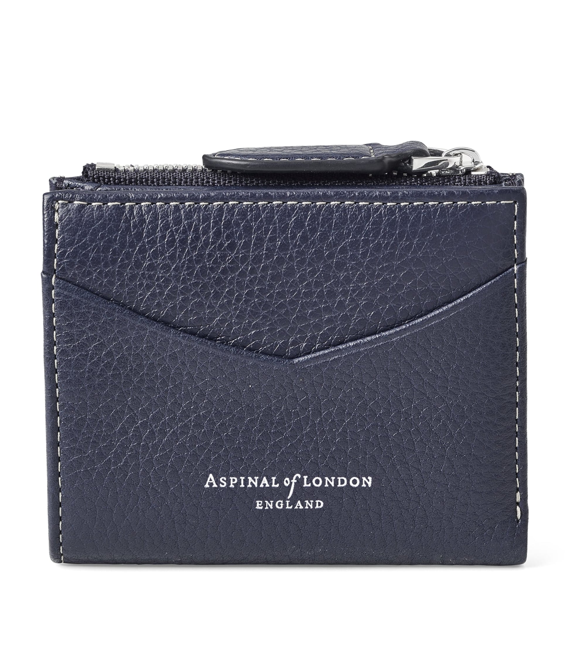 Aspinal Of London Navy Leather Hudson Pocket Wallet
