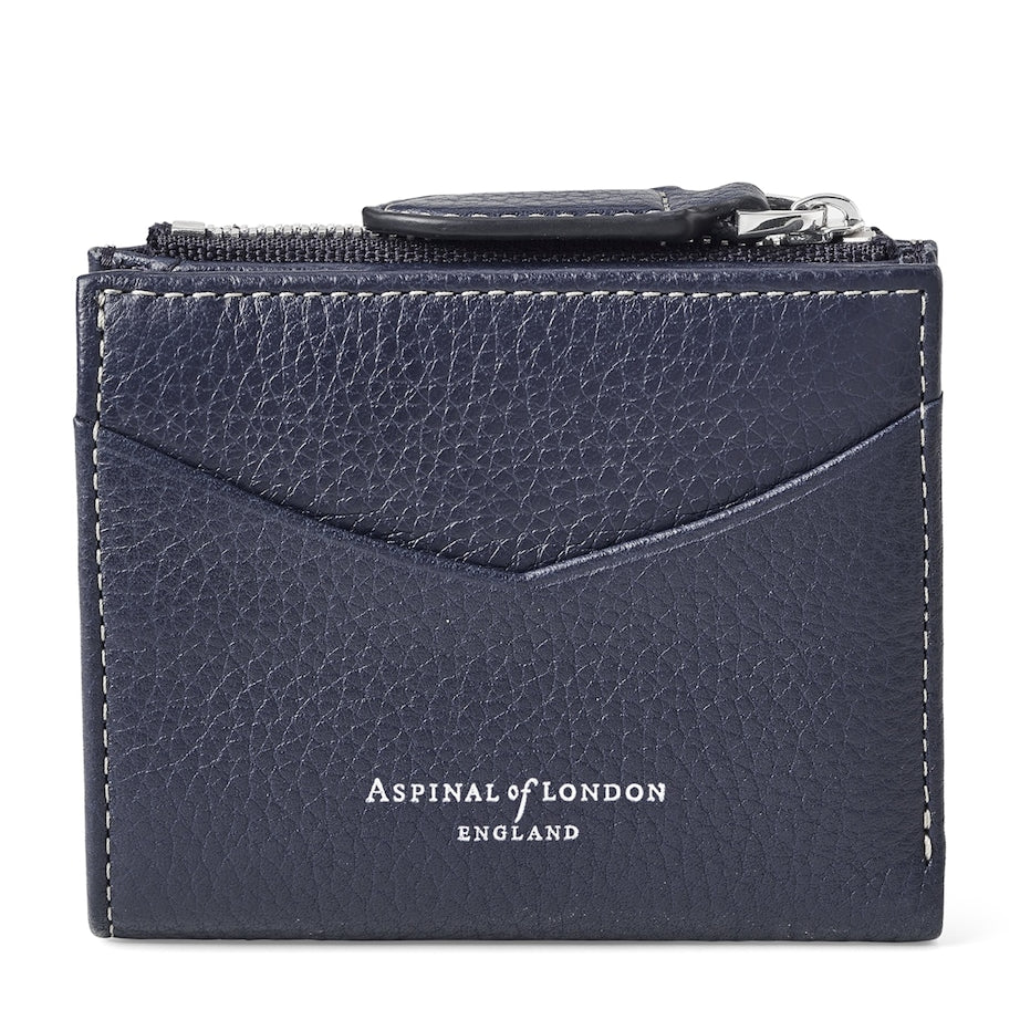 Aspinal Of London Navy Leather Hudson Pocket Wallet
