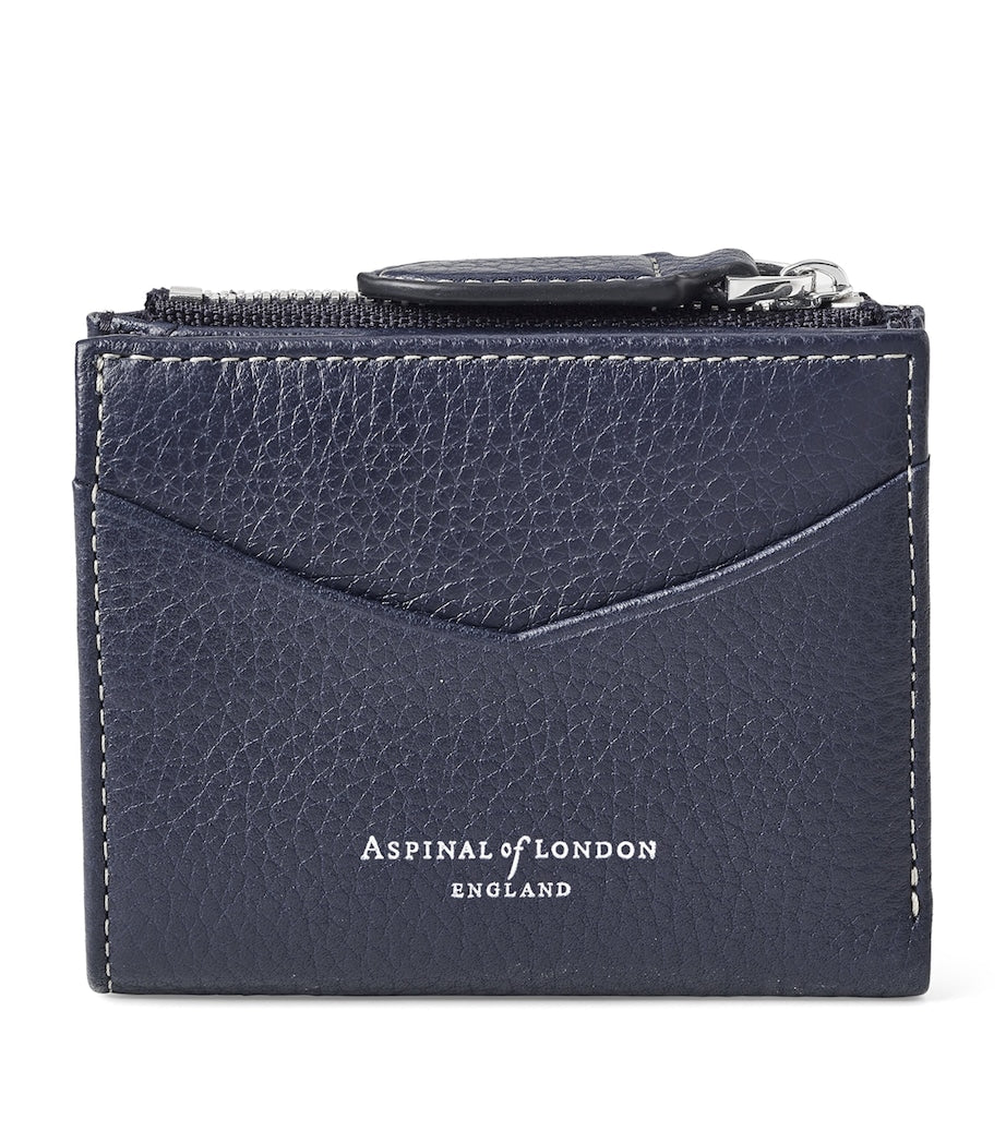 Aspinal Of London Navy Leather Hudson Pocket Wallet