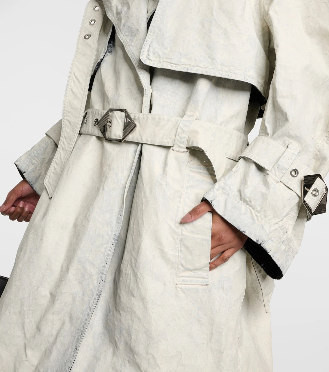 The Attico - Coated denim trench coat