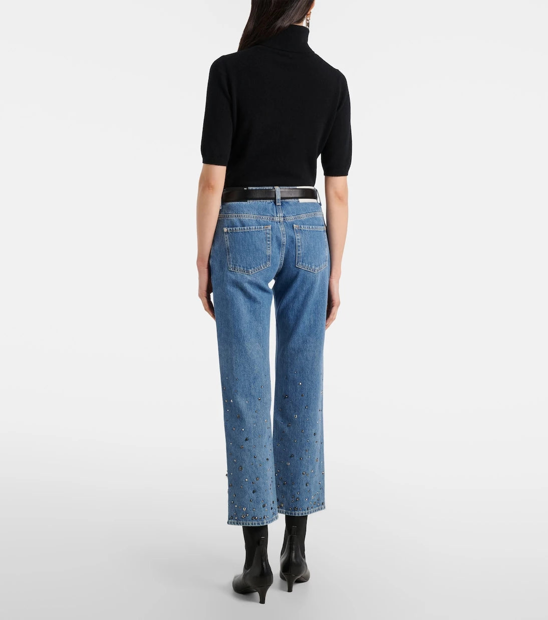 7 For All Mankind - جينز كاليه قصير بقصة مستقيمة ومزين