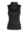 Pleats Please Issey Miyake Black Sleeveless Basics Top