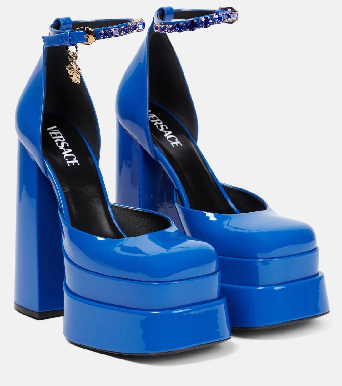 Versace - Medusa Aevitas patent leather platform pumps