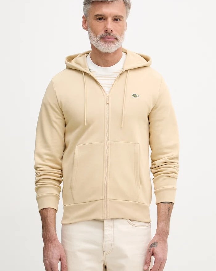 Pamuklu kapüşonlu erkek Lacoste sweatshirt