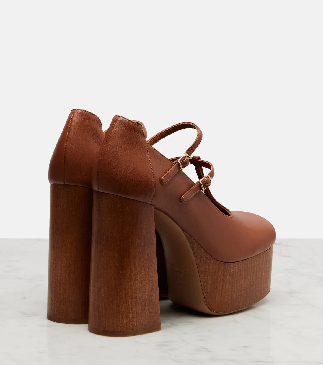 Chloé - Loti leather platform Mary Jane pumps