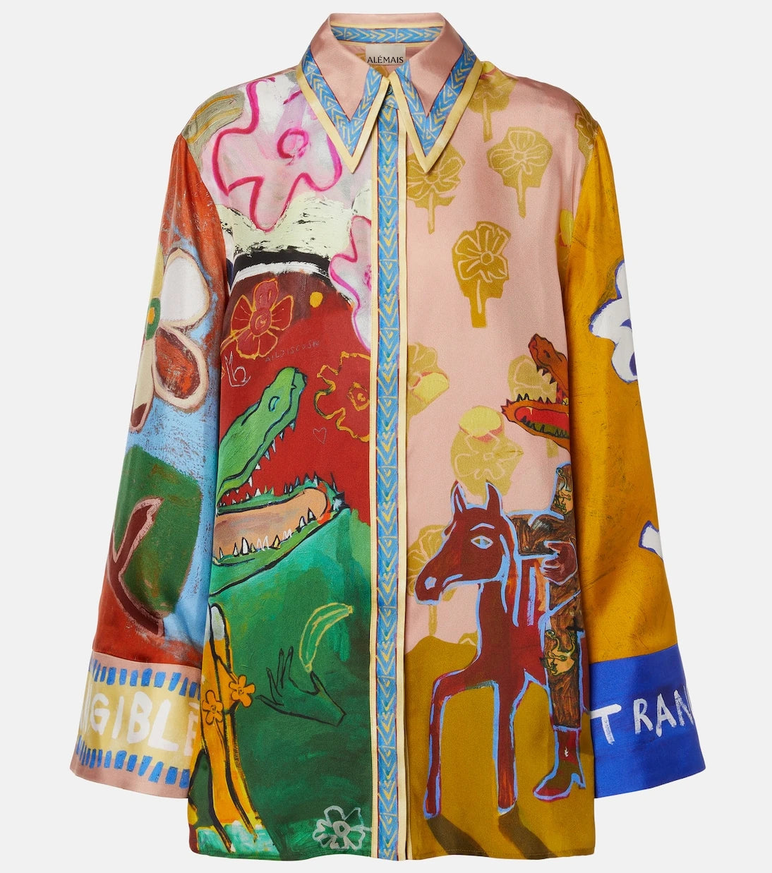 Alémais - x MLAK printed silk twill shirt