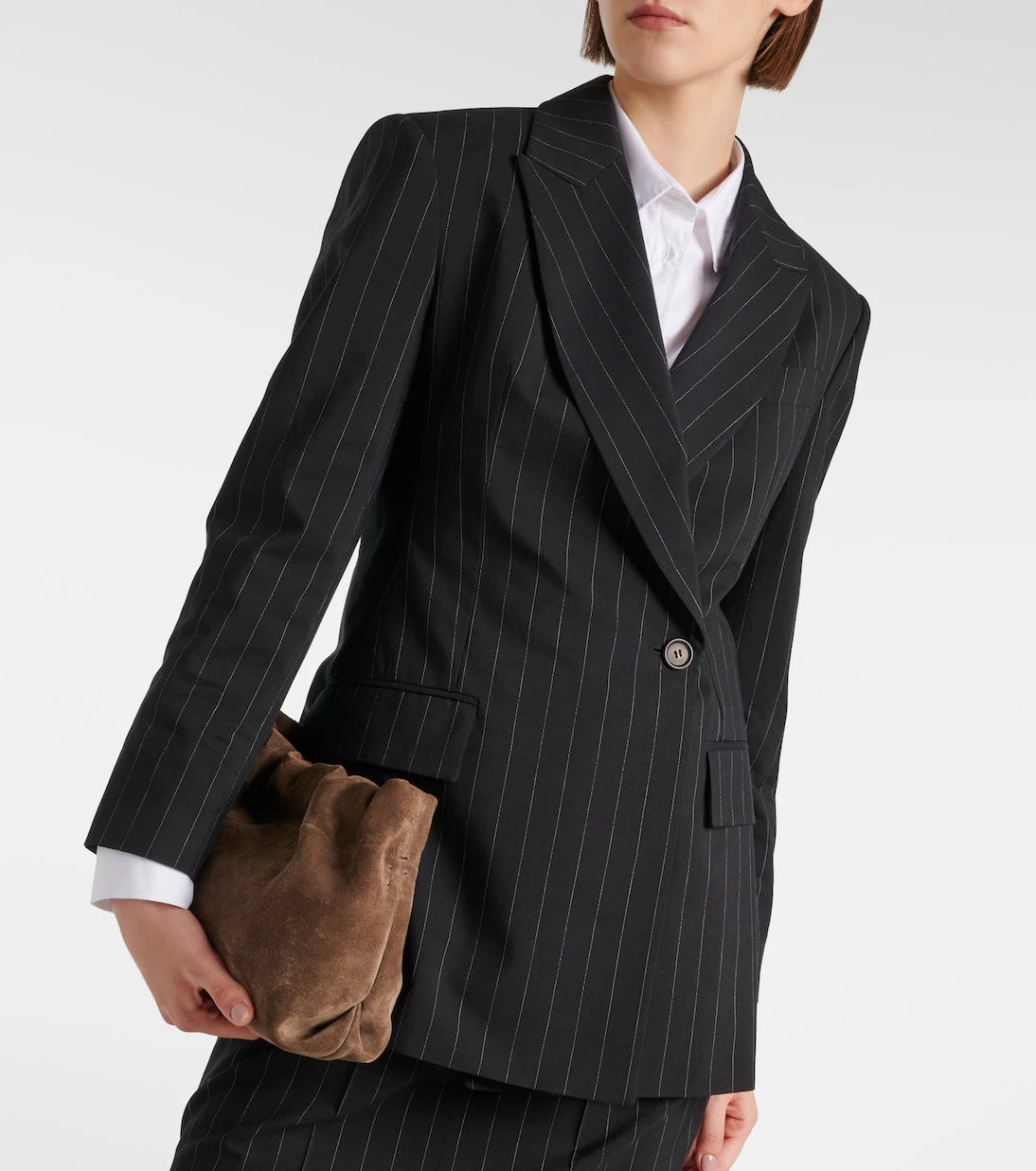 Brunello Cucinelli - Pinstripe wool and cotton blazer