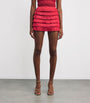 PatBO Red Fringed Radiant Mini Skirt