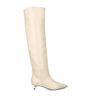 Alevi Beige Leather Derby Knee-High Boots 35