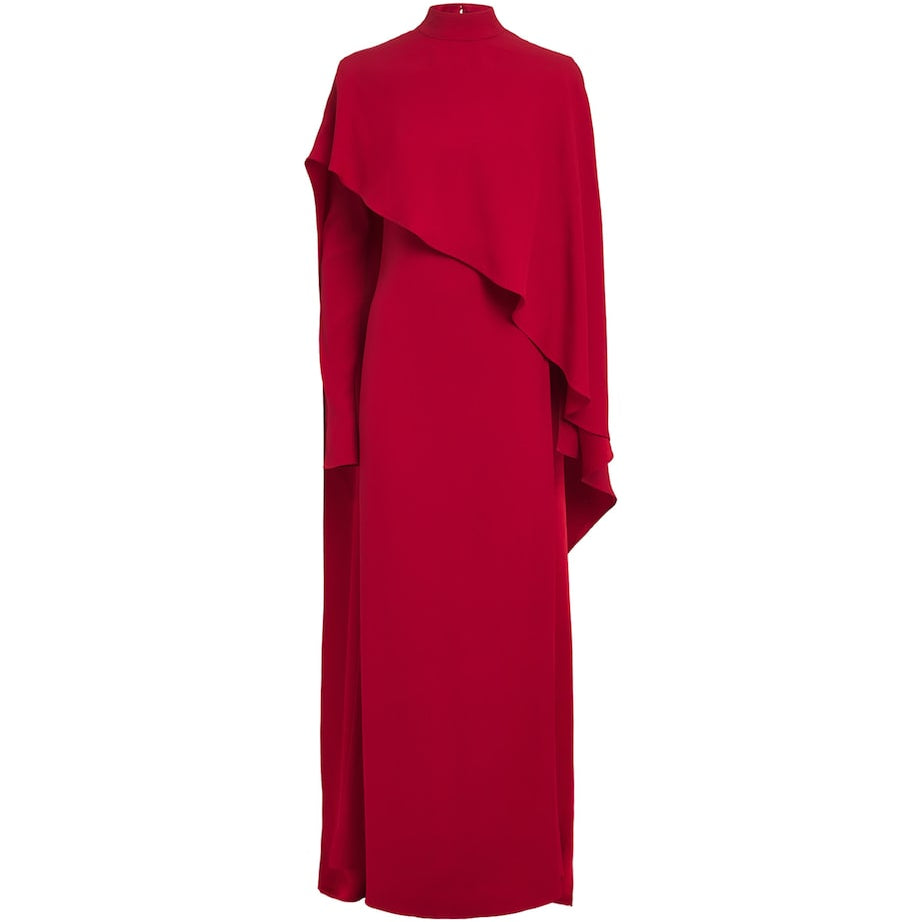 Red Crepe Cady Carrington Maxi Dress