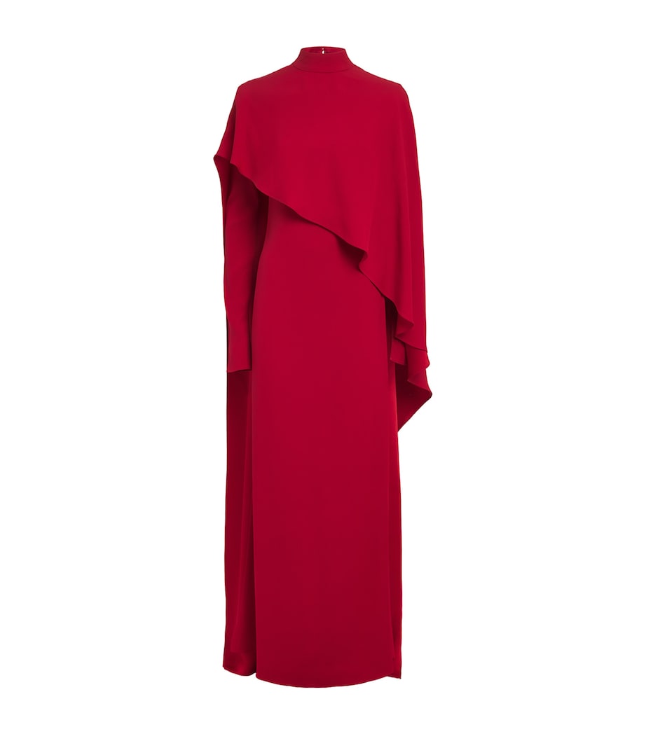 Red Crepe Cady Carrington Maxi Dress