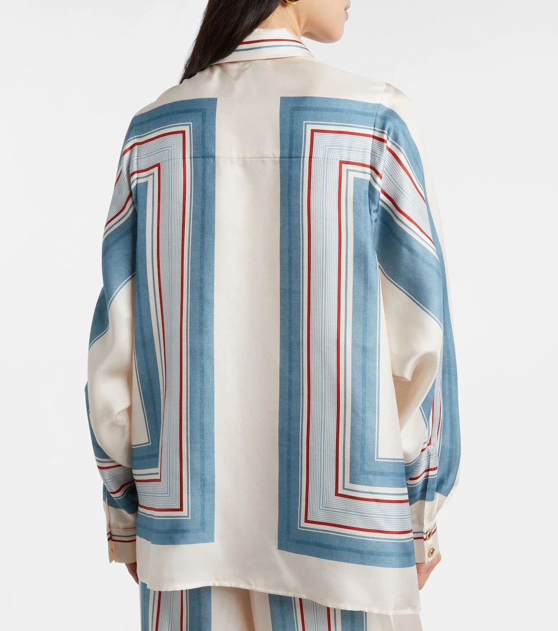 Zimmermann - Striped scarf-detail silk shirt