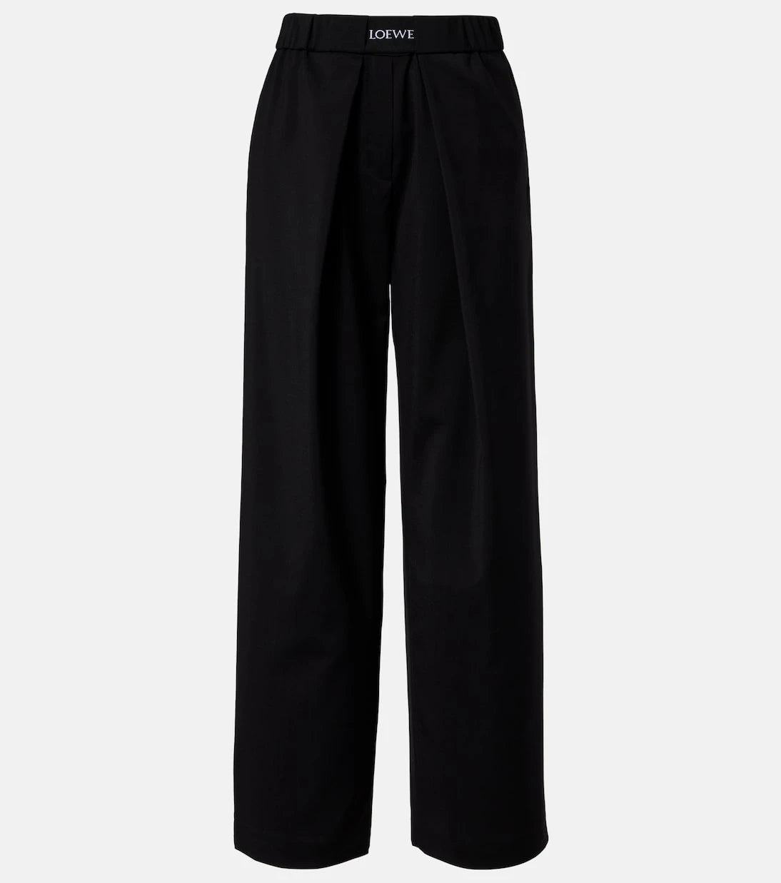 Loewe - Logo wool mid-rise straight pants