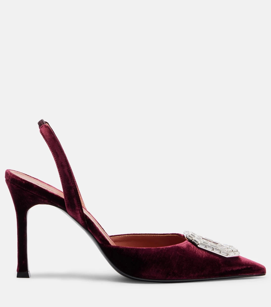 Amina Muaddi - Camelia 90 velvet slingback pumps