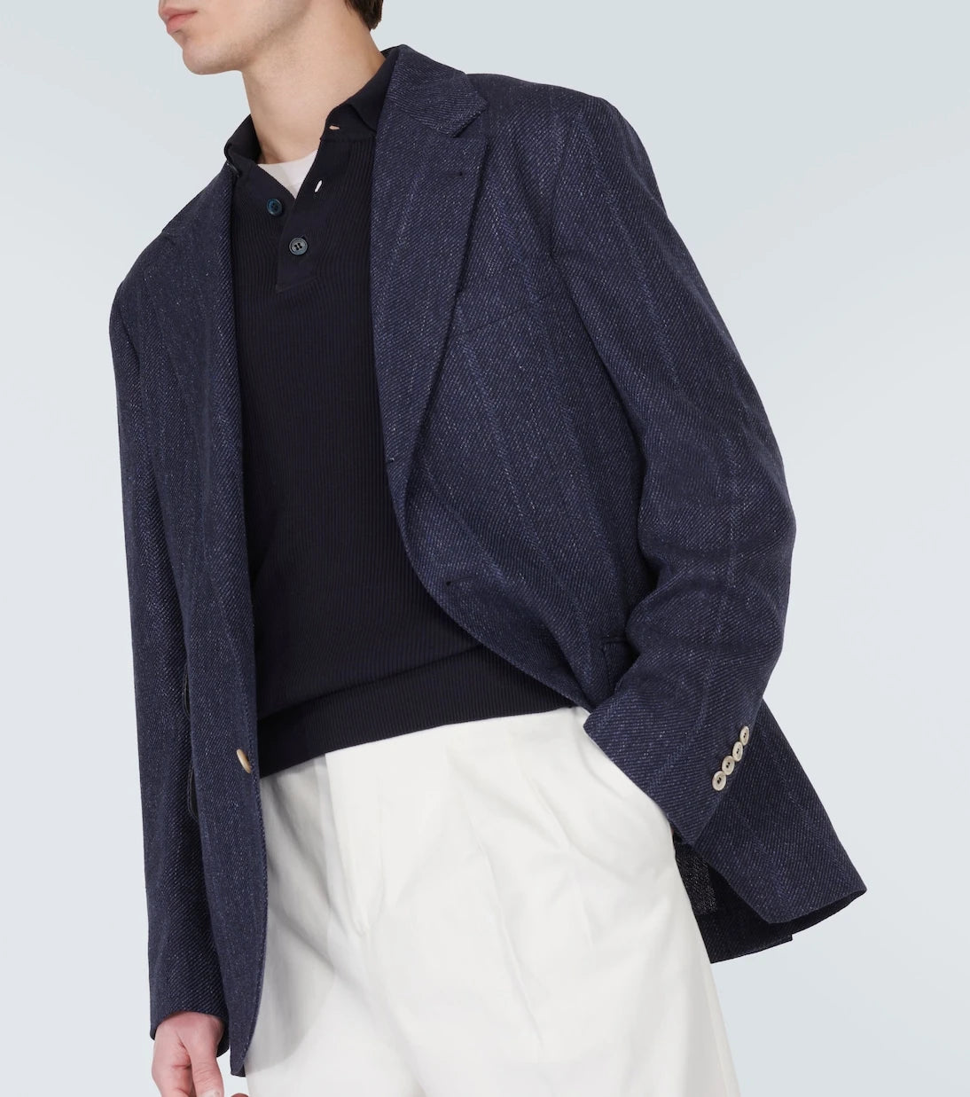 Brunello Cucinelli - Striped linen, silk and wool blazer