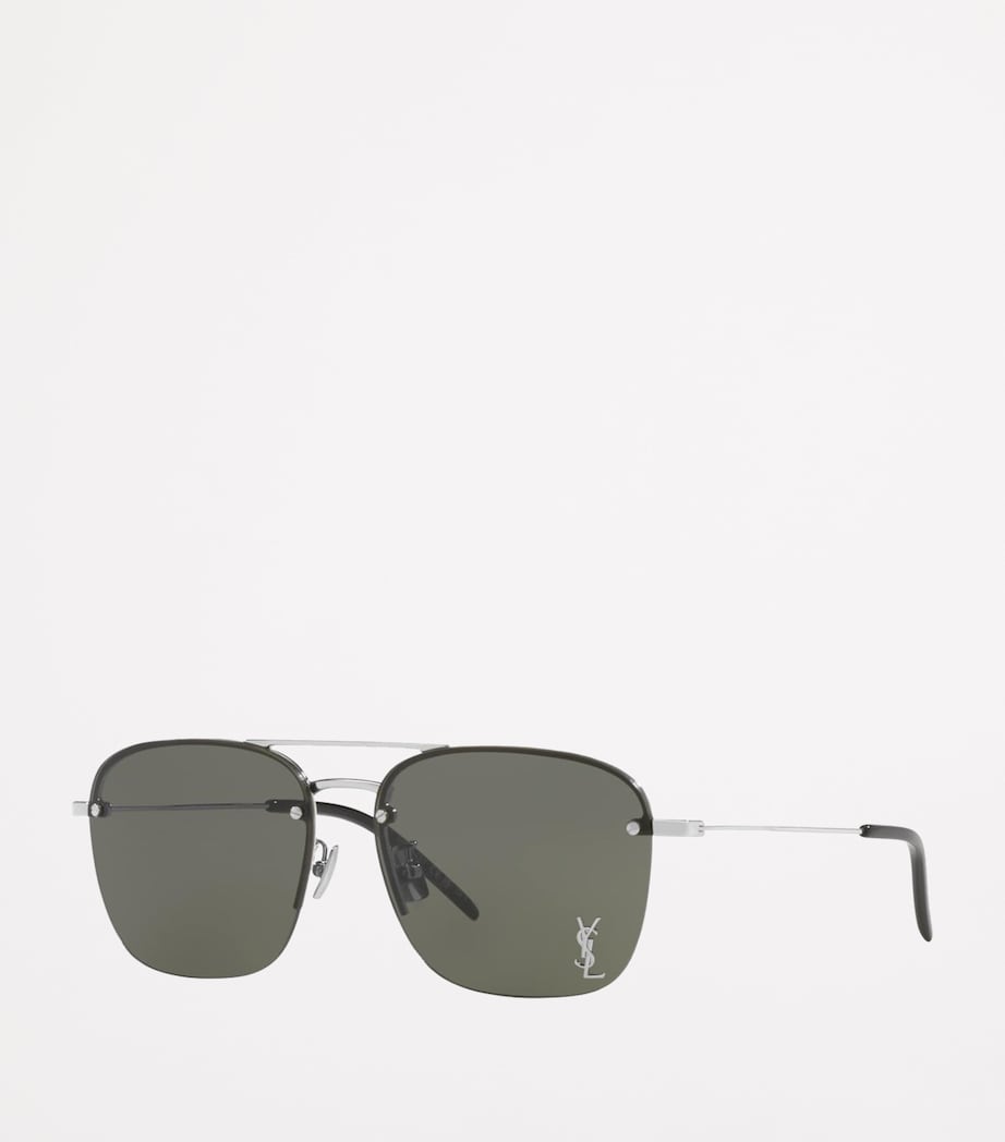 Silver Metal Aviator Sunglasses