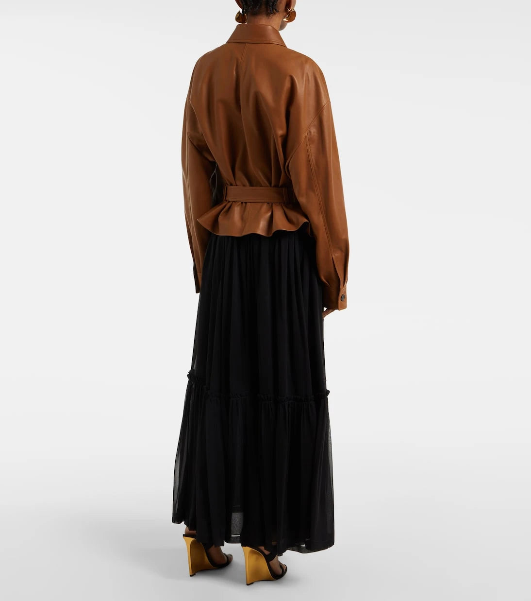 Saint Laurent - Saharienne cropped leather jacket