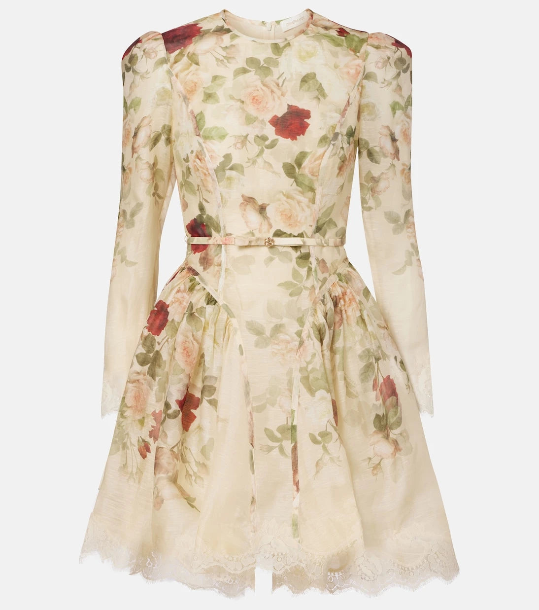 Zimmermann - Hypnotic floral linen and silk minidress