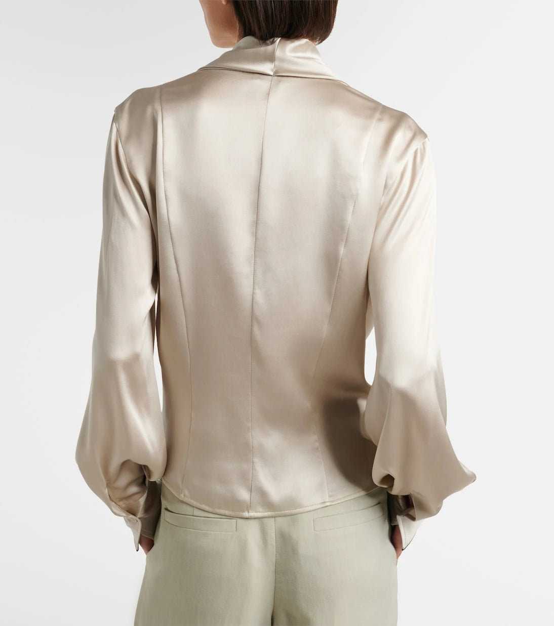 Brunello Cucinelli - Draped silk-blend blouse