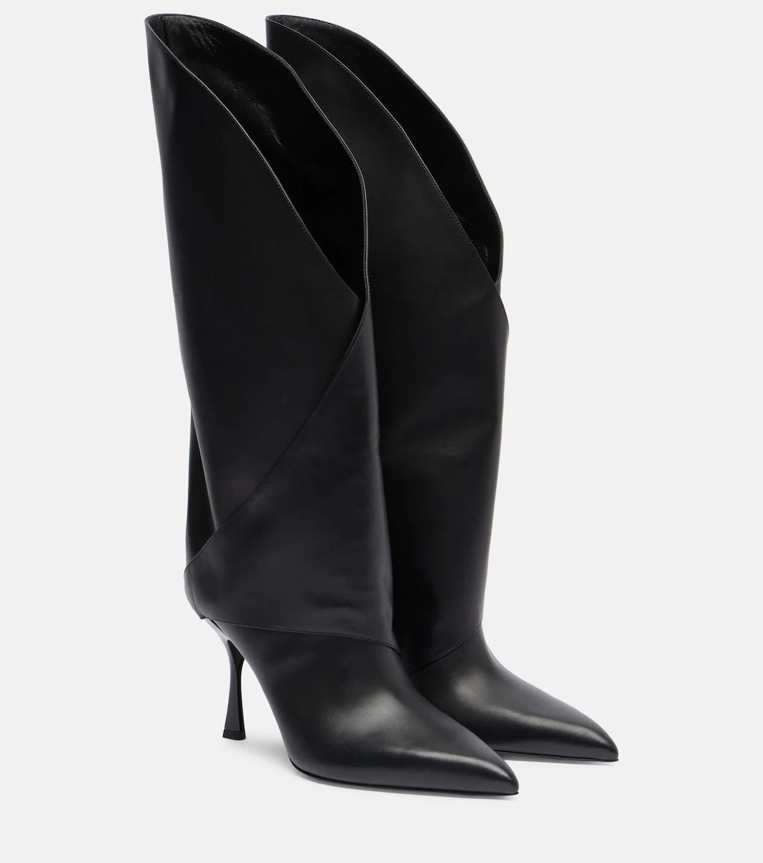 Balmain - Twist 95 leather knee-high boots
