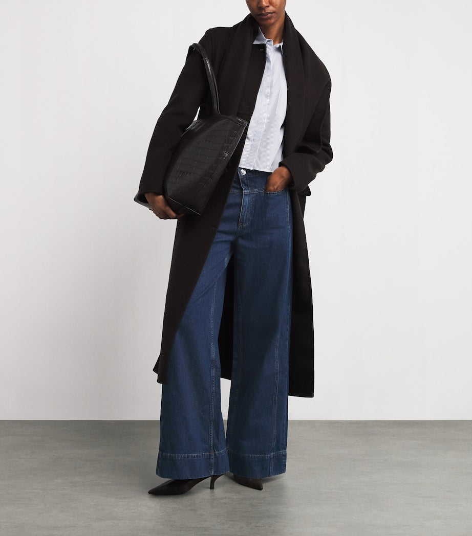 Rag & Bone Blue Selah Wide-Leg Jeans