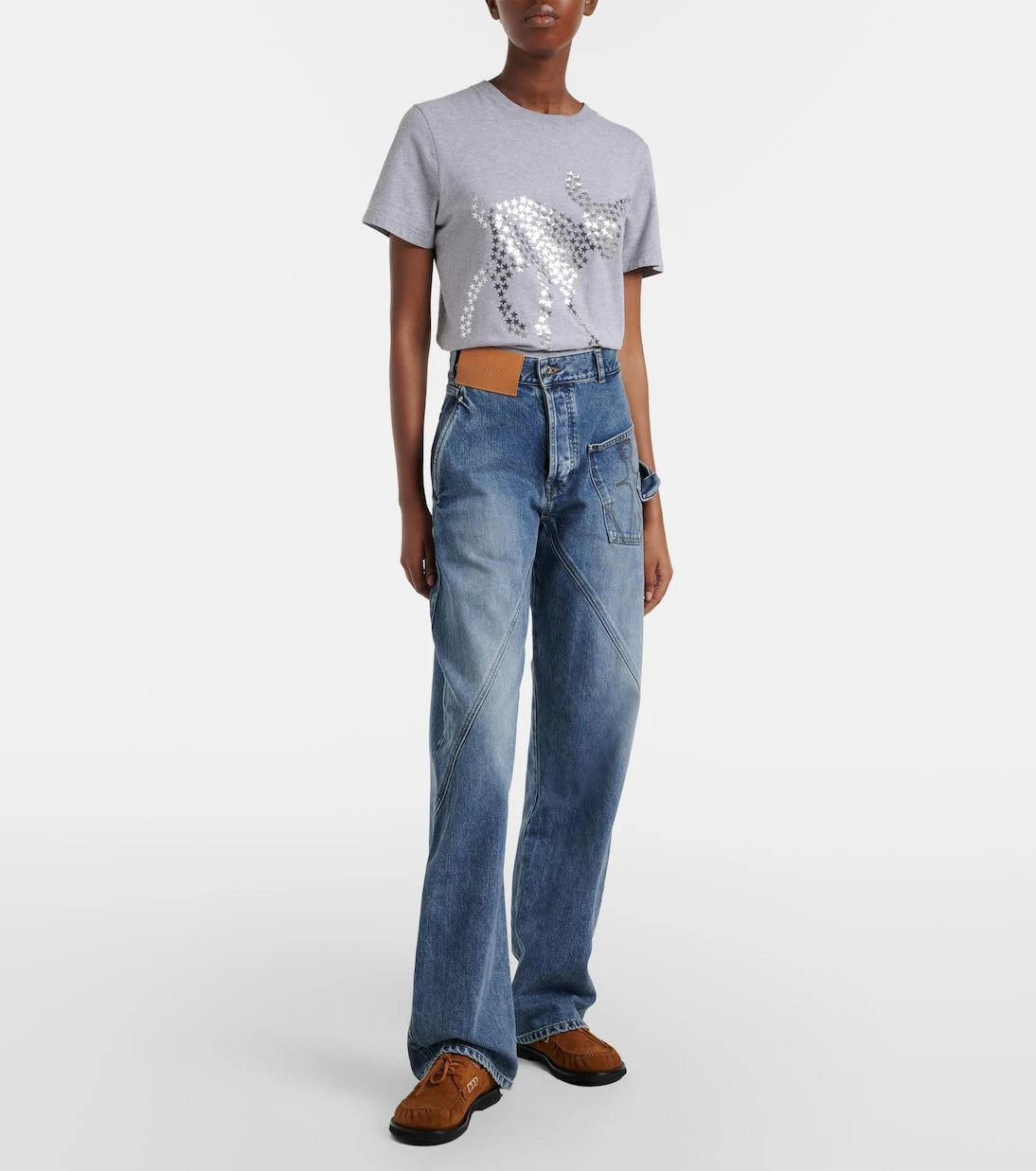 JW Anderson - Twisted embroidered straight jeans