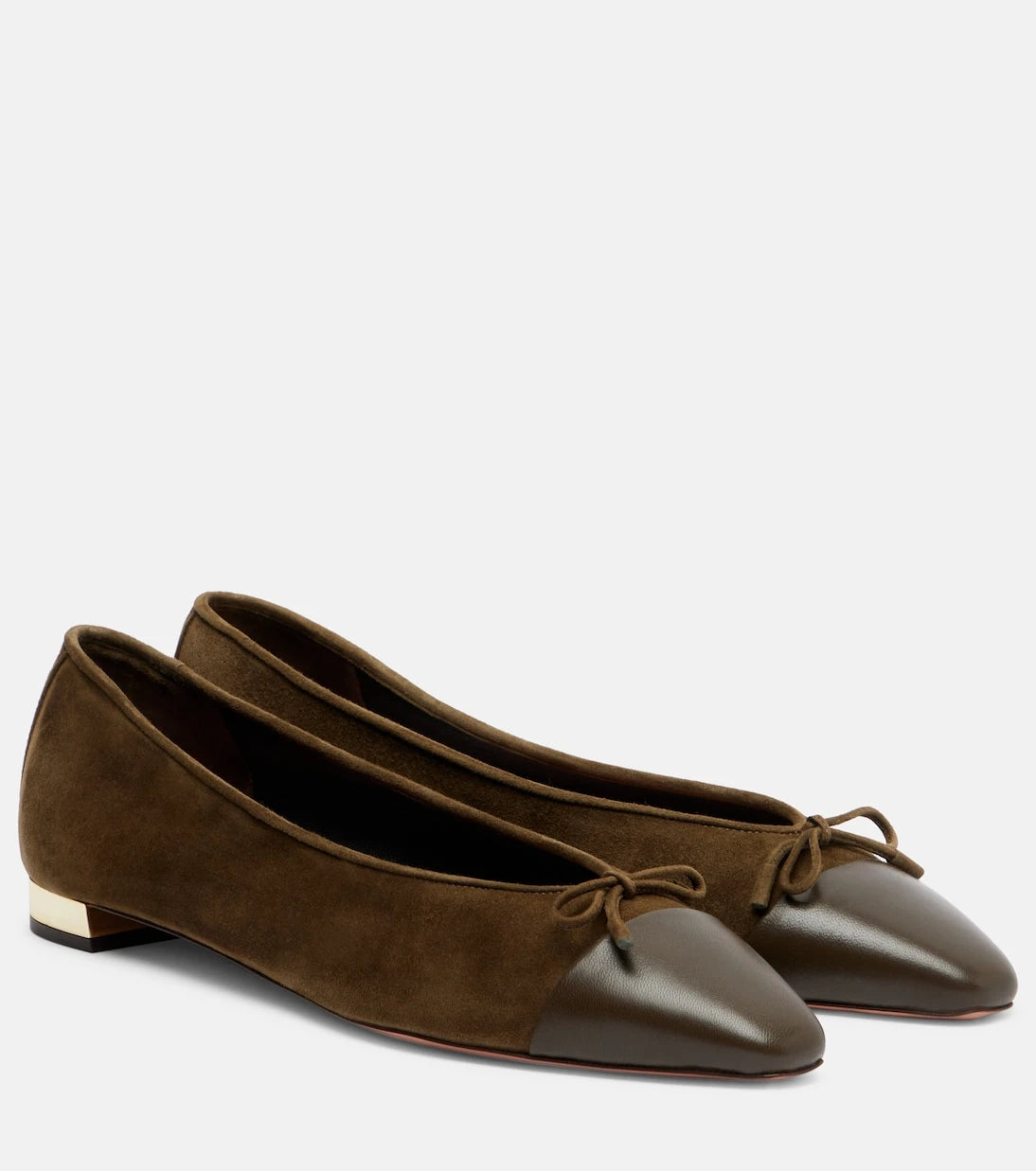 Aquazzura - Gioia suede and leather ballet flats