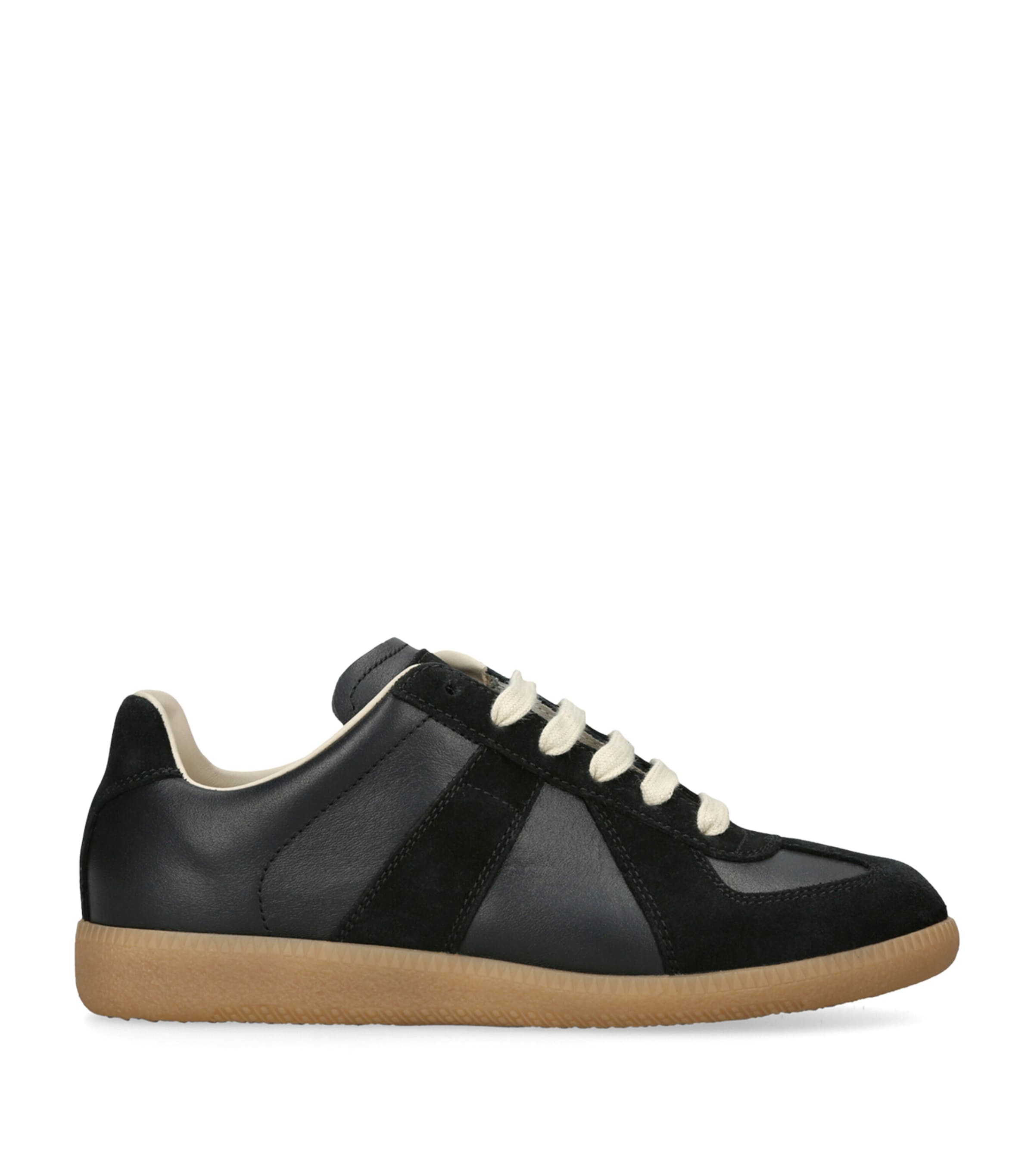 Maison Margiela Black Leather Replica Sneakers
