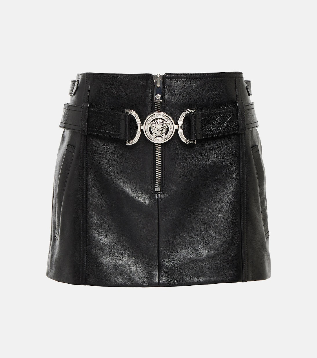 Versace - Medusa leather miniskirt