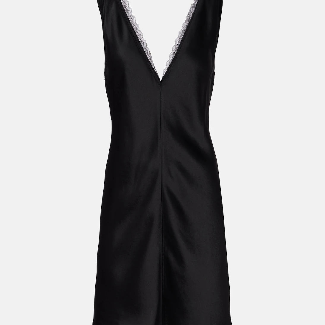 Leset - Barb lace-trimmed satin minidress