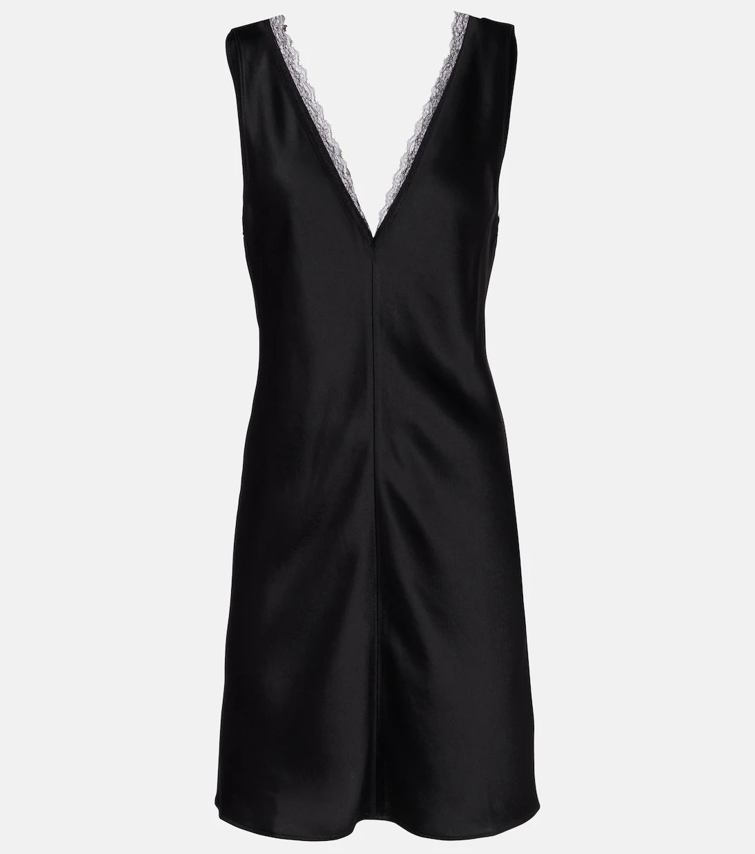 Leset - Barb lace-trimmed satin minidress