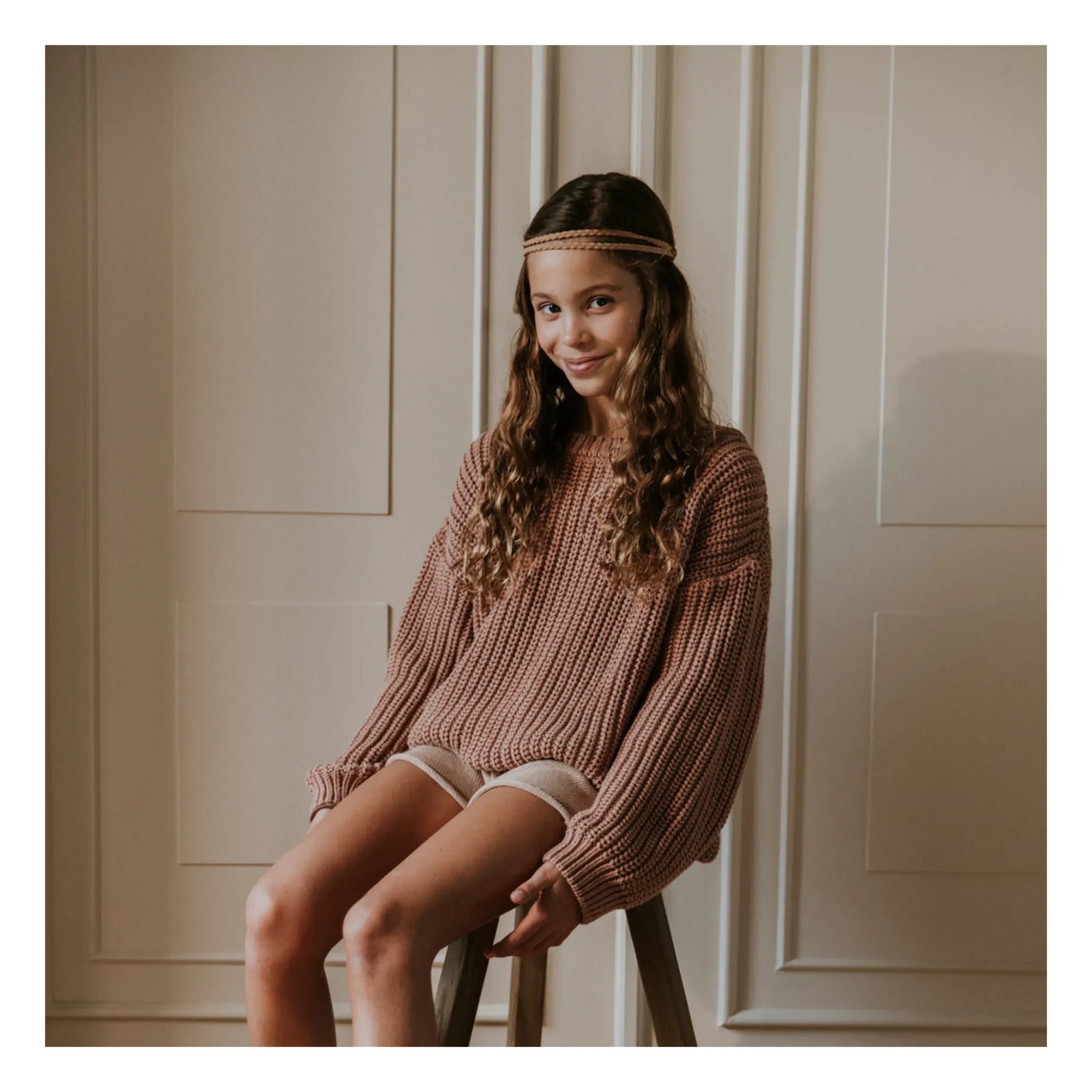 Yuki - Chunky Organic Cotton Jumper | Blush