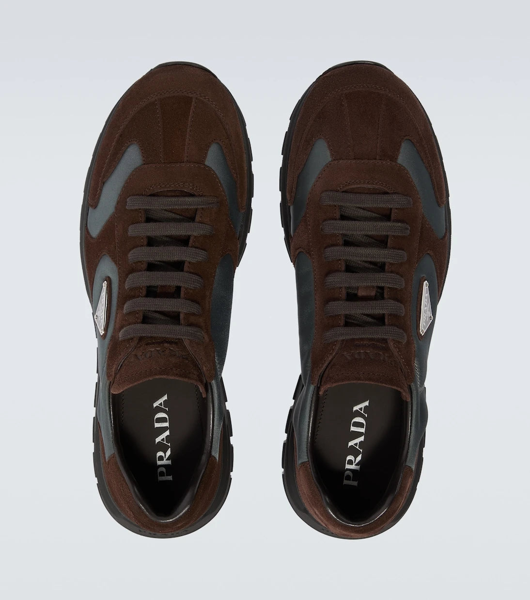 Prada - Suede-trimmed sneakers