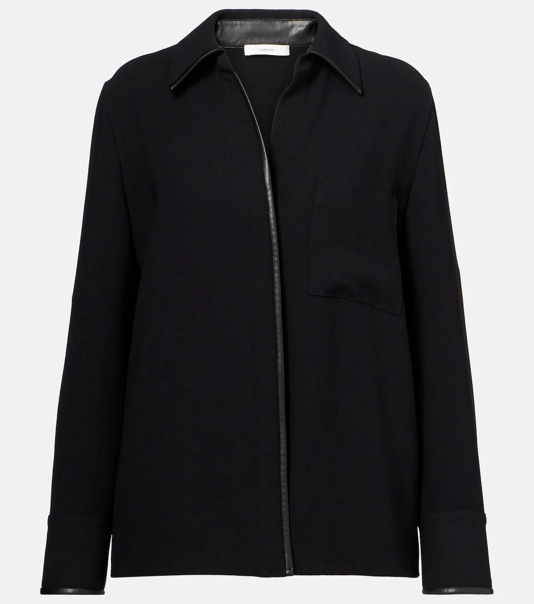 Vince - Faux leather-trimmed shirt