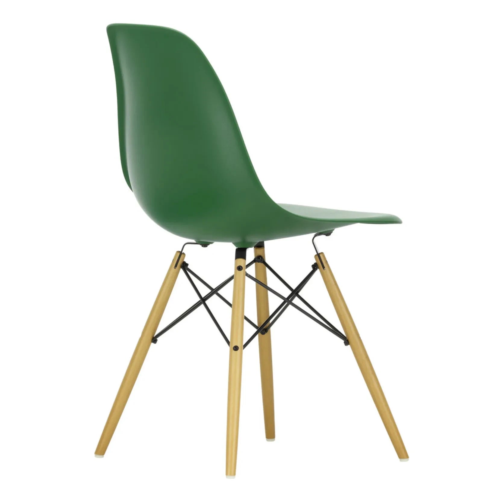 Vitra - DSW plastic chair - maple base - Charles &amp; Ray Eames | Emerald green