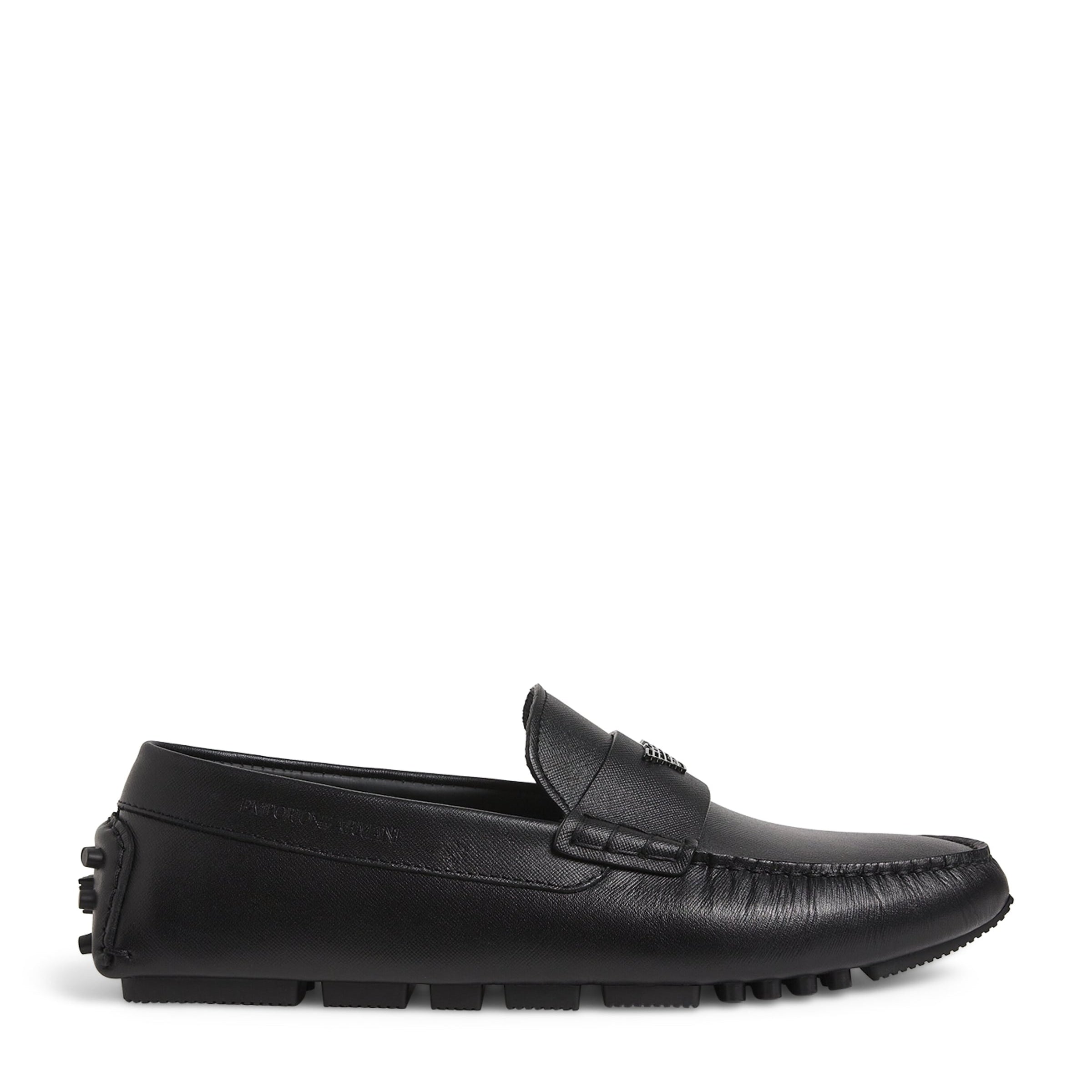 Saffiano Leather Driving Loafers