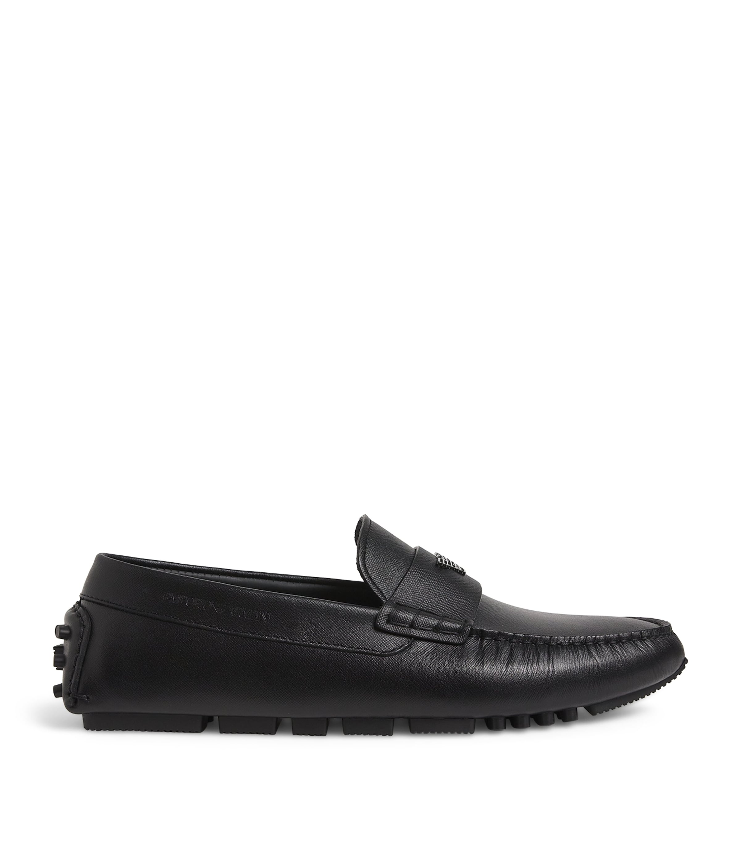 Saffiano Leather Driving Loafers