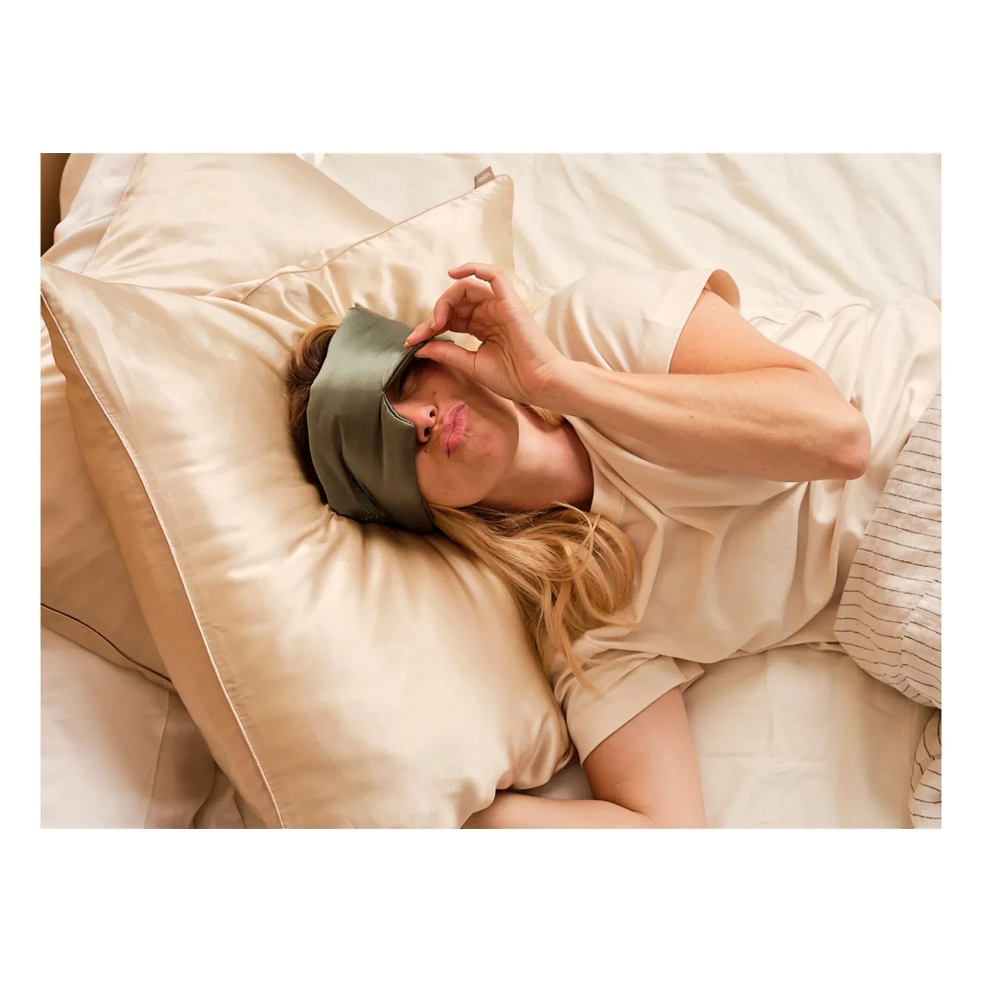 Emily's Pillow - Silk headband night mask  | Sage