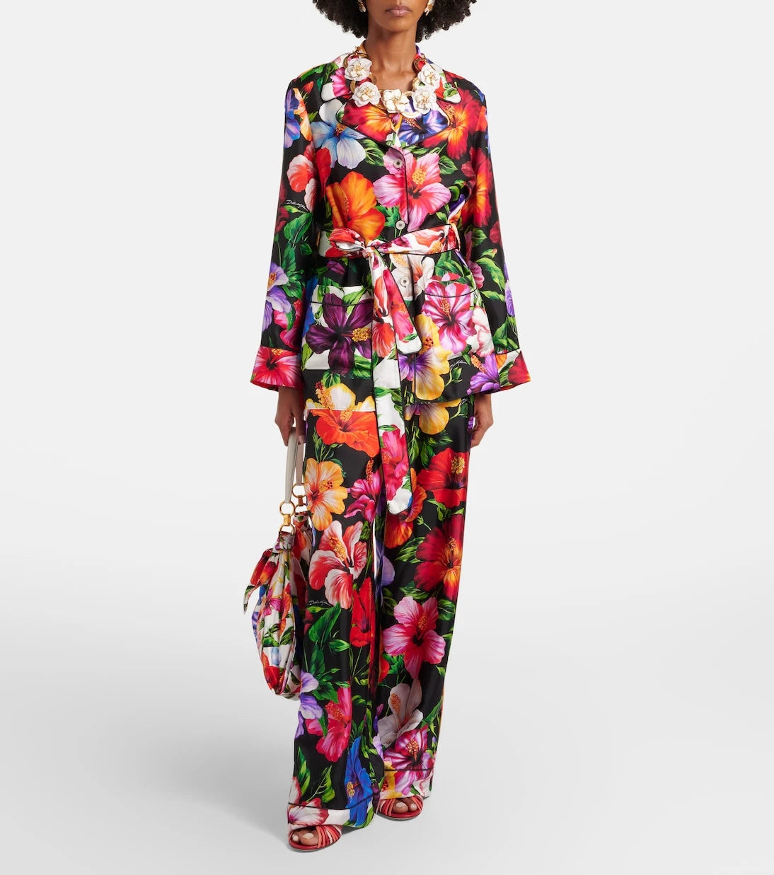 Dolce&Gabbana - Floral silk satin palazzo pants