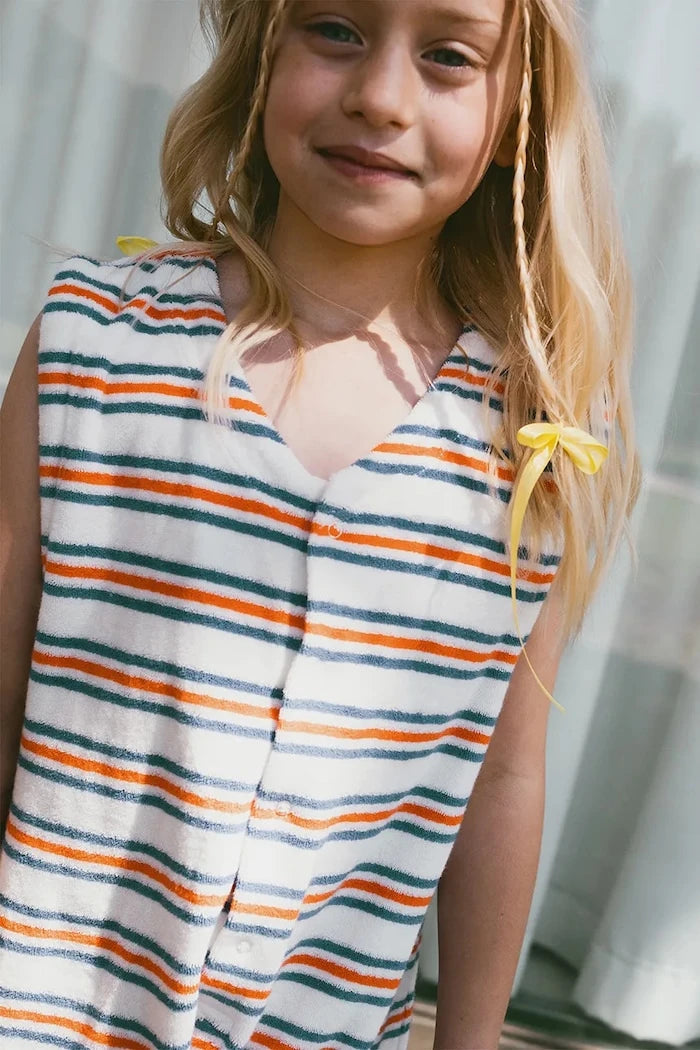 Tinycottons Çizgili Çok Renkli Çocuk Pamuk Tulum