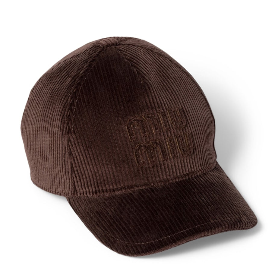 Brown Corduroy Logo Baseball Cap