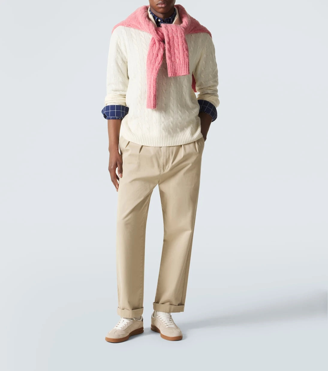Polo Ralph Lauren - سترة صوف وكشمير محبوكة بنمط الكابل