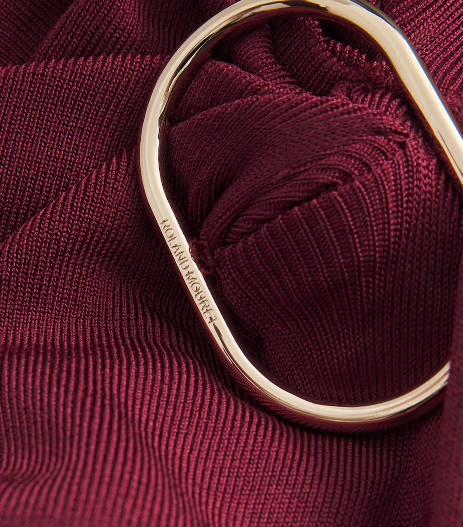 Roland Mouret Red Knit Buckle Maxi Dress