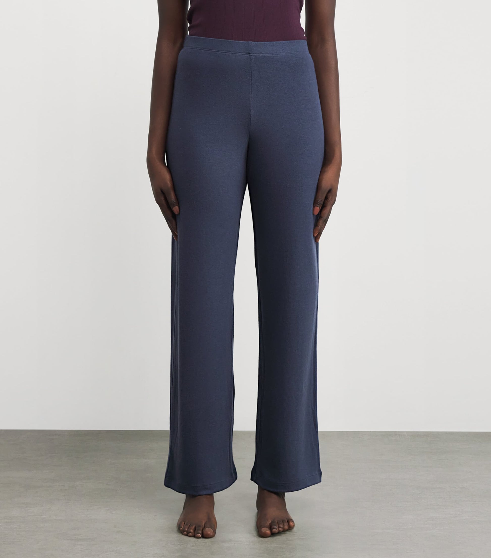 Navy Lauren Wide-Leg Lounge Trousers
