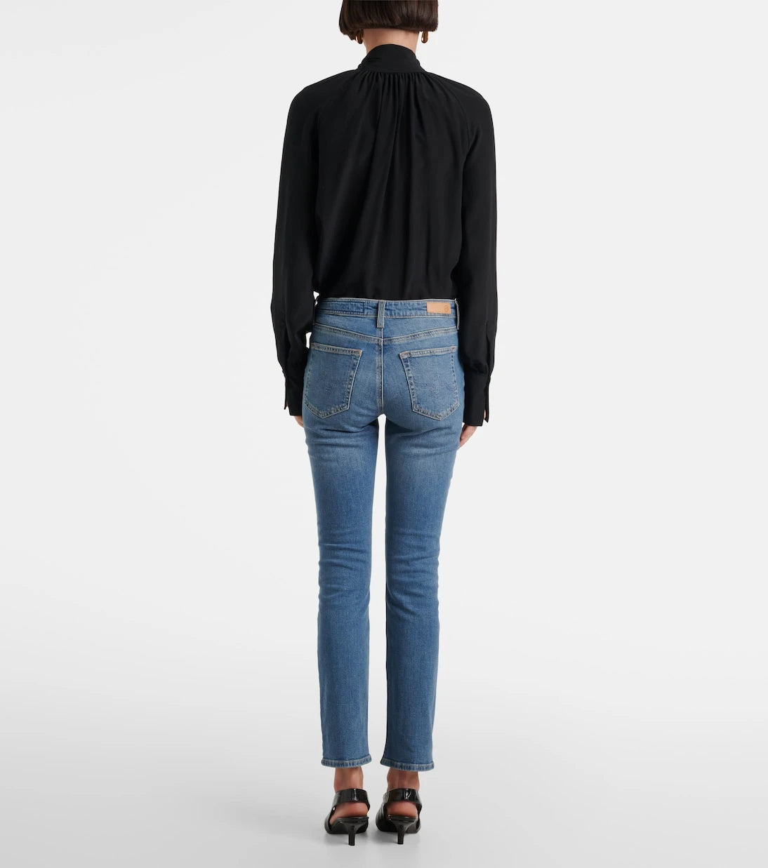 AG Jeans - بنطلون جينز ماري بقصة سلم وخصر عالٍ