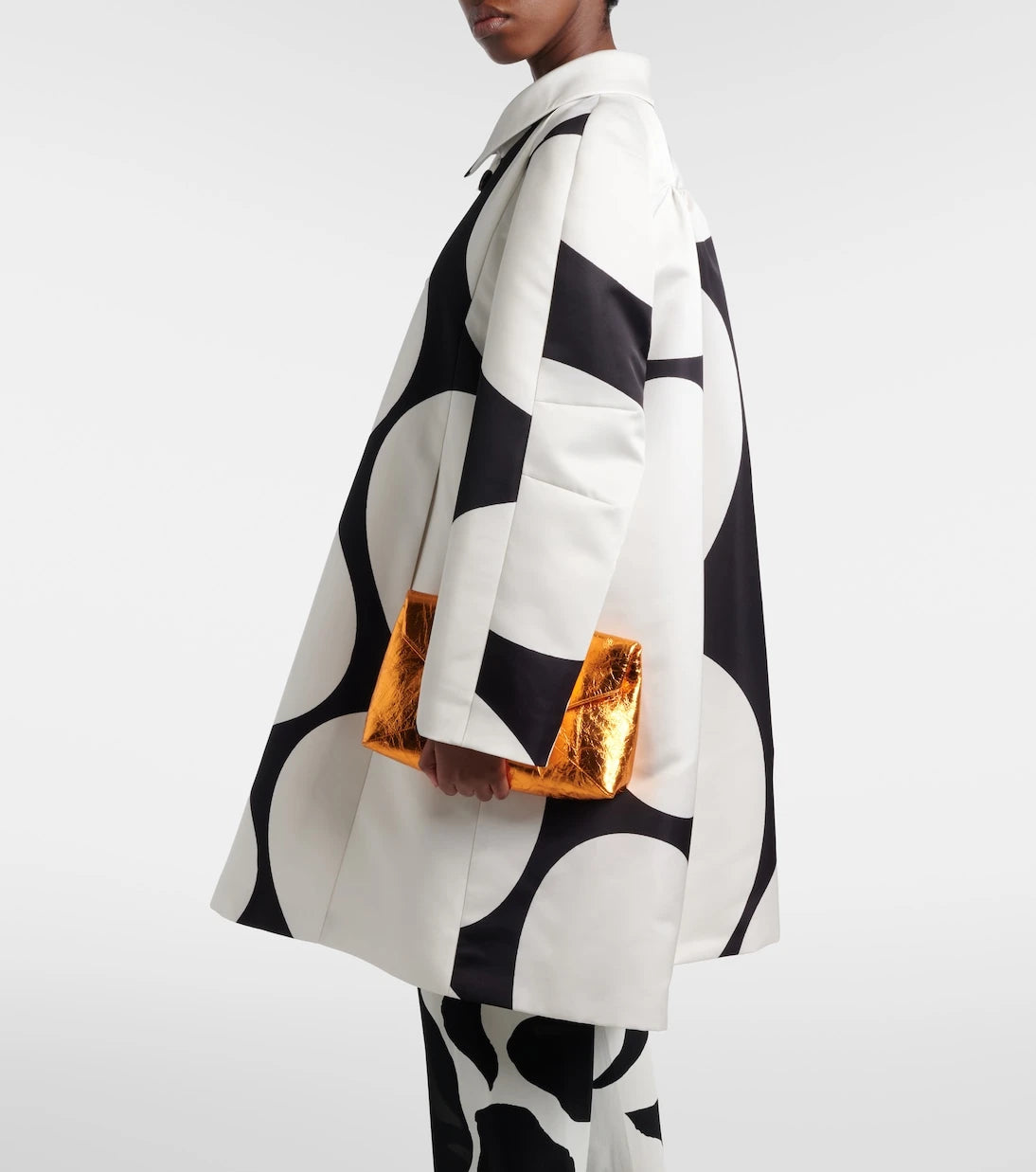 Dries Van Noten - Polka-dot double-breasted satin coat