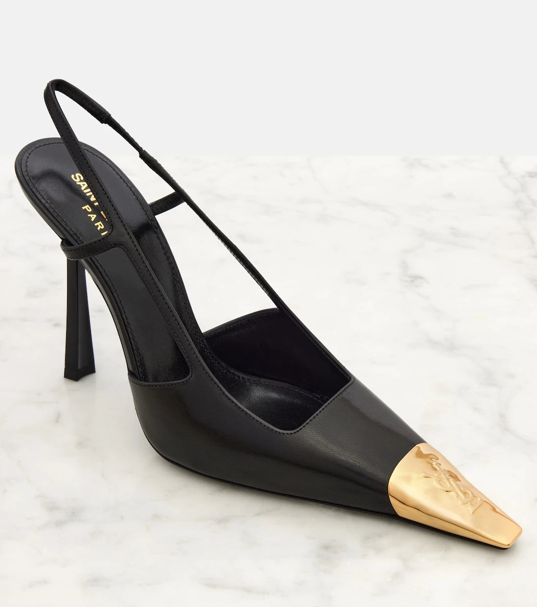 Saint Laurent - Jeanne 110 leather slingback pumps
