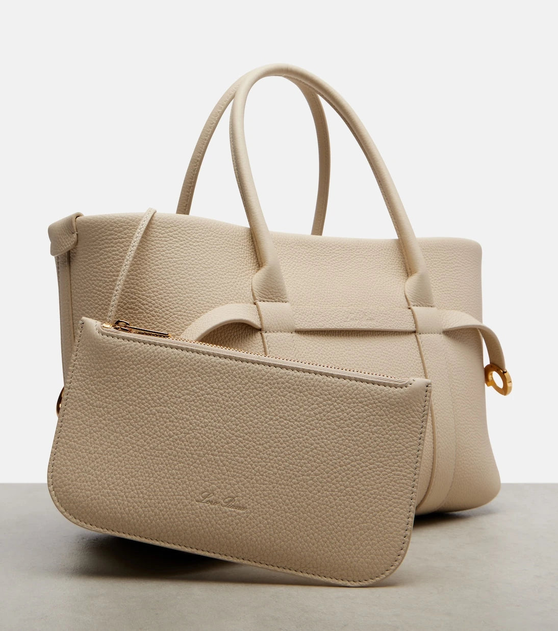 Loro Piana - حقيبة تسوق Ghiera Small من الجلد