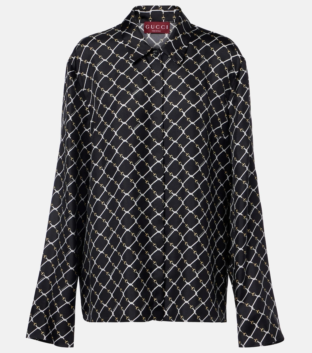 Gucci - Horsebit silk twill shirt